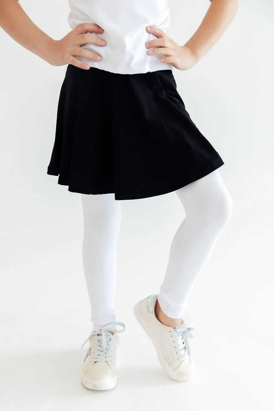 Black & White Twirl Skegging - Waist, Calf, Fashion design, Skort, A-line | Everetts Place