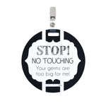 Three Little Tots Black and White No Touching Baby Car Seat Sign Tag - 