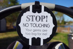 Three Little Tots Black and White No Touching Baby Car Seat Sign Tag - 