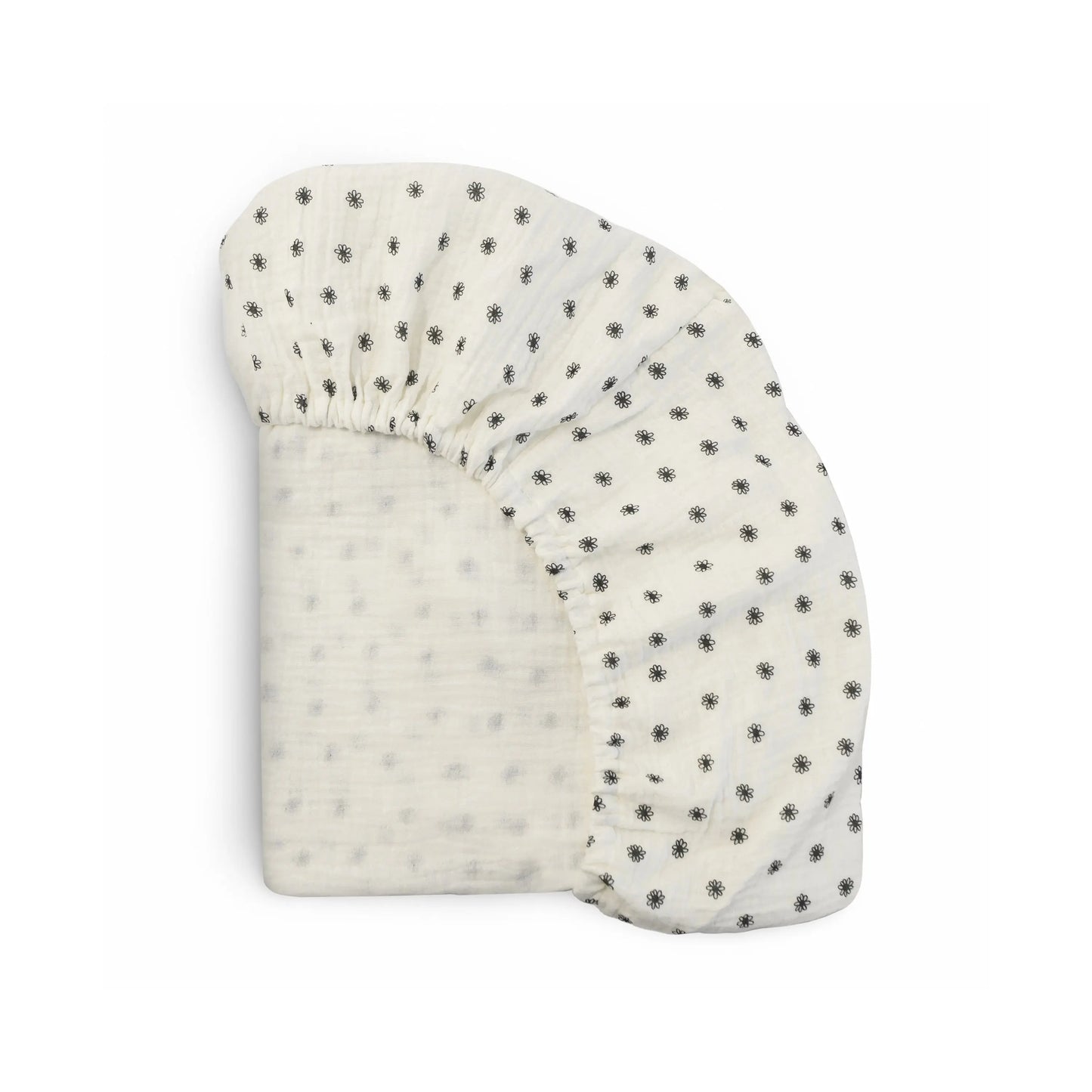 Mini Muslin Crib Sheet 100 Percent Cotton Extra Soft Breathable Fabric Full Elastic Edges Pre-Washed For Softness Mushie