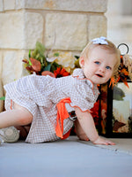 Thanksgiving Smocked Girls Dress Bloomer Set Turkey Embroidery by Rylee Faith Designs