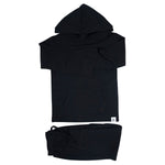 Sweet Bamboo Blazing Black Hooded Jogger Set for Kids with Pockets - Everetts Place Boutique - 
