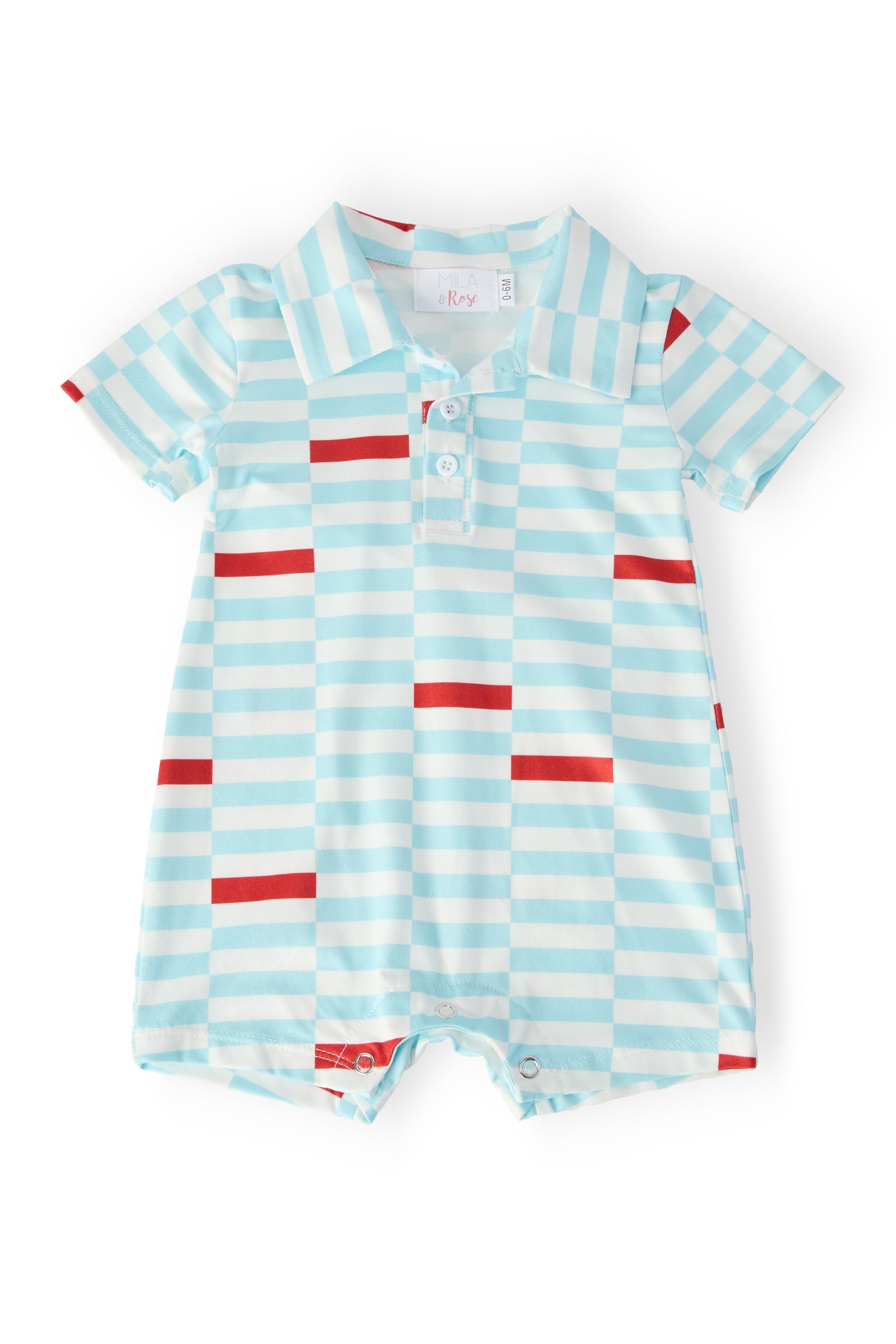 Block Party Polo Shorty One-Piece - Sleeve, Collar, Baby & Toddler Clothing, Button, Textile | Everetts Place