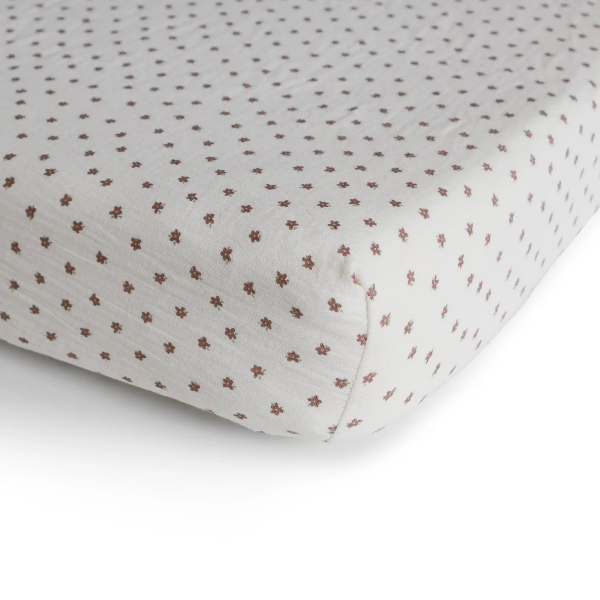 Mini Muslin Crib Sheet 100 Percent Cotton Extra Soft Breathable Fabric Full Elastic Edges Pre-Washed For Softness Mushie
