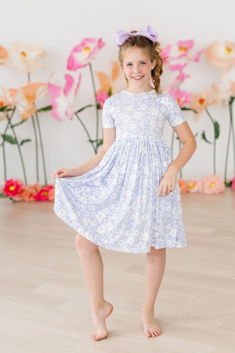Mila & Rose ® Blossom Bliss Short Sleeve Pocket Twirl Dress Toddler - Everetts Place Boutique - 