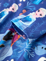 Blue Christmas Character Print Long Sleeve Girls Dress - Everetts Place Boutique - 