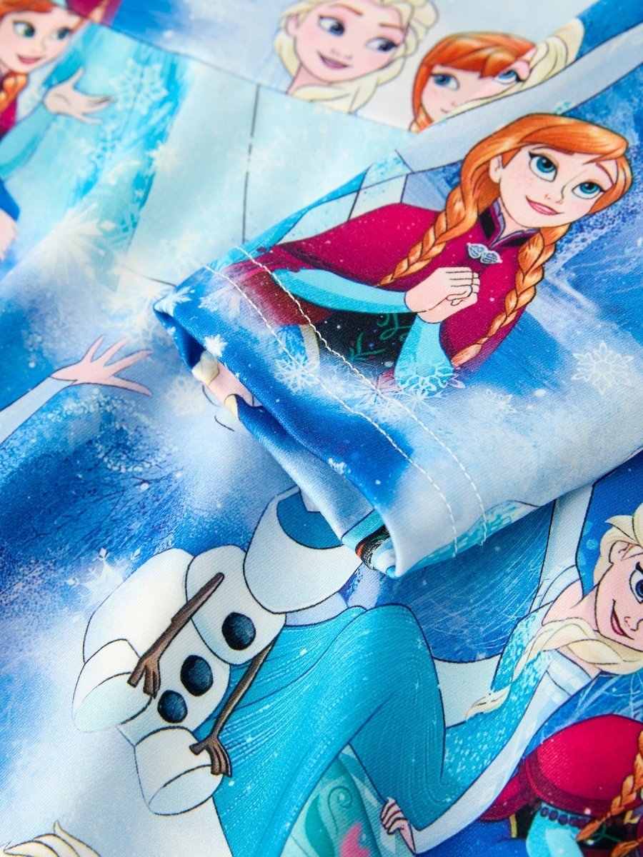 Blue Christmas Character Print Party Dress For Girls - Everetts Place Boutique - 