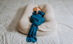 Three Little Tots Blue Knotted Newborn Baby Gown - 