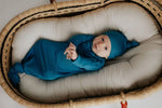 Three Little Tots Blue Knotted Newborn Baby Gown - 