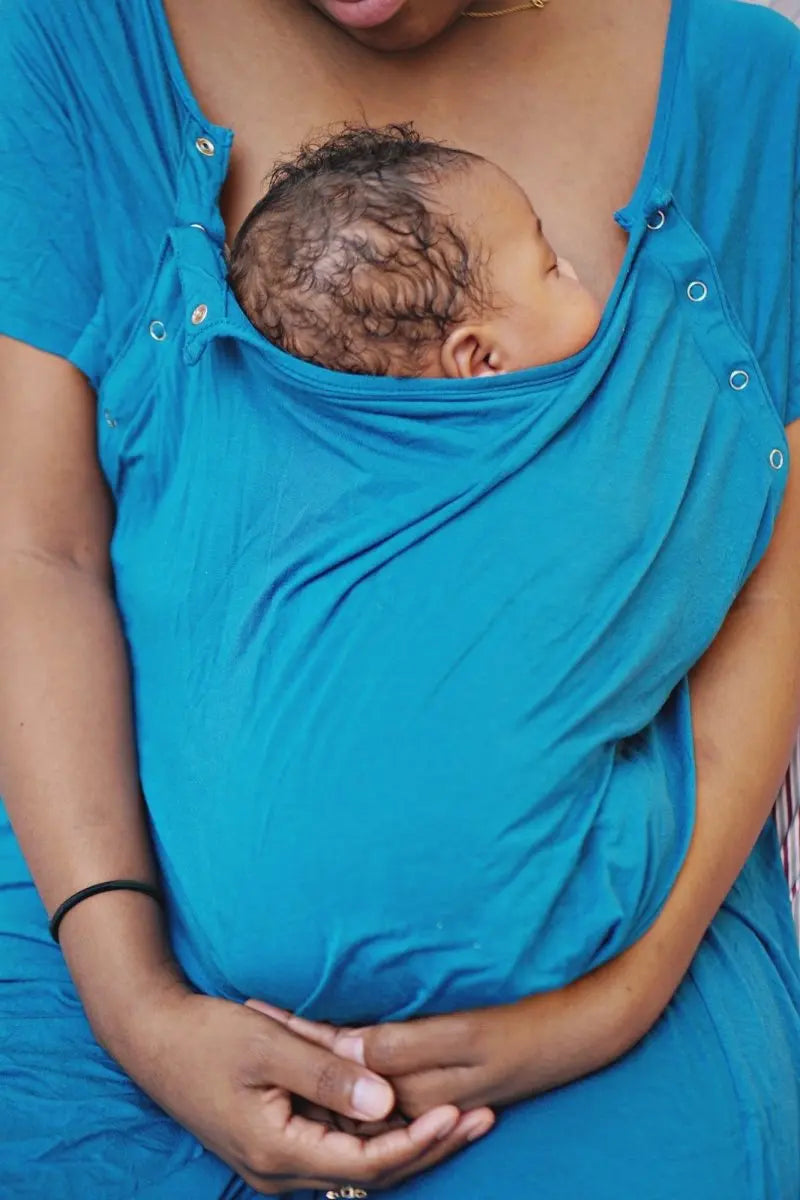 Three Little Tots Blue Mommy Labor and Delivery Nursing Hospital Gown - 