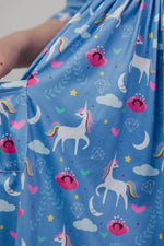 Mila & Rose ® Blue Moon 3/4 Sleeve Pocket Twirl Dress for Girls Outfit - Apparel & Accessories > Clothing > Dresses Twirl Pocket Dress 3/4