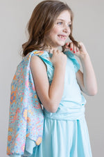 Mila & Rose ® Blue Retro Unicorns Satin Jacket For Girls Perfect Layering - Everetts Place Boutique - 