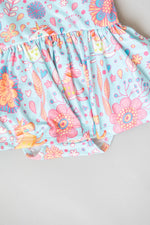 Blue Retro Unicorns Short Sleeve Twirl Bodysuit For Babies Mila & Rose ® Everetts Place: Online Boutique