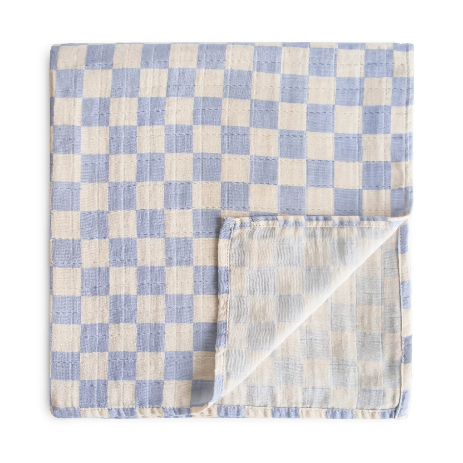 Organic Cotton Muslin Swaddle Blanket for Baby Cuddling and Nursing Mushie