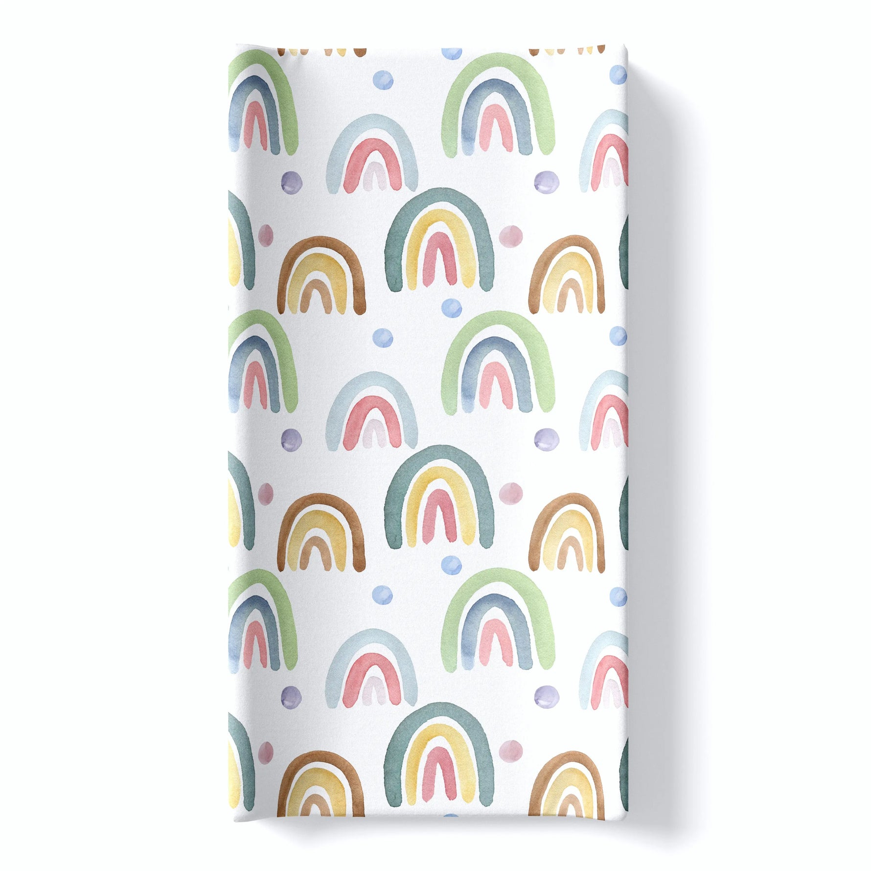 Honey Lemonade Soft Cotton Changing Pad Cover with Blue Rainbow Design for Baby Nursery -