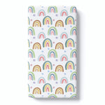 Honey Lemonade Soft Fitted Crib Sheet with Blue Rainbow Design for Baby Photography - Furniture > Baby & Toddler Furniture > Crib & Toddler Bed Accessories