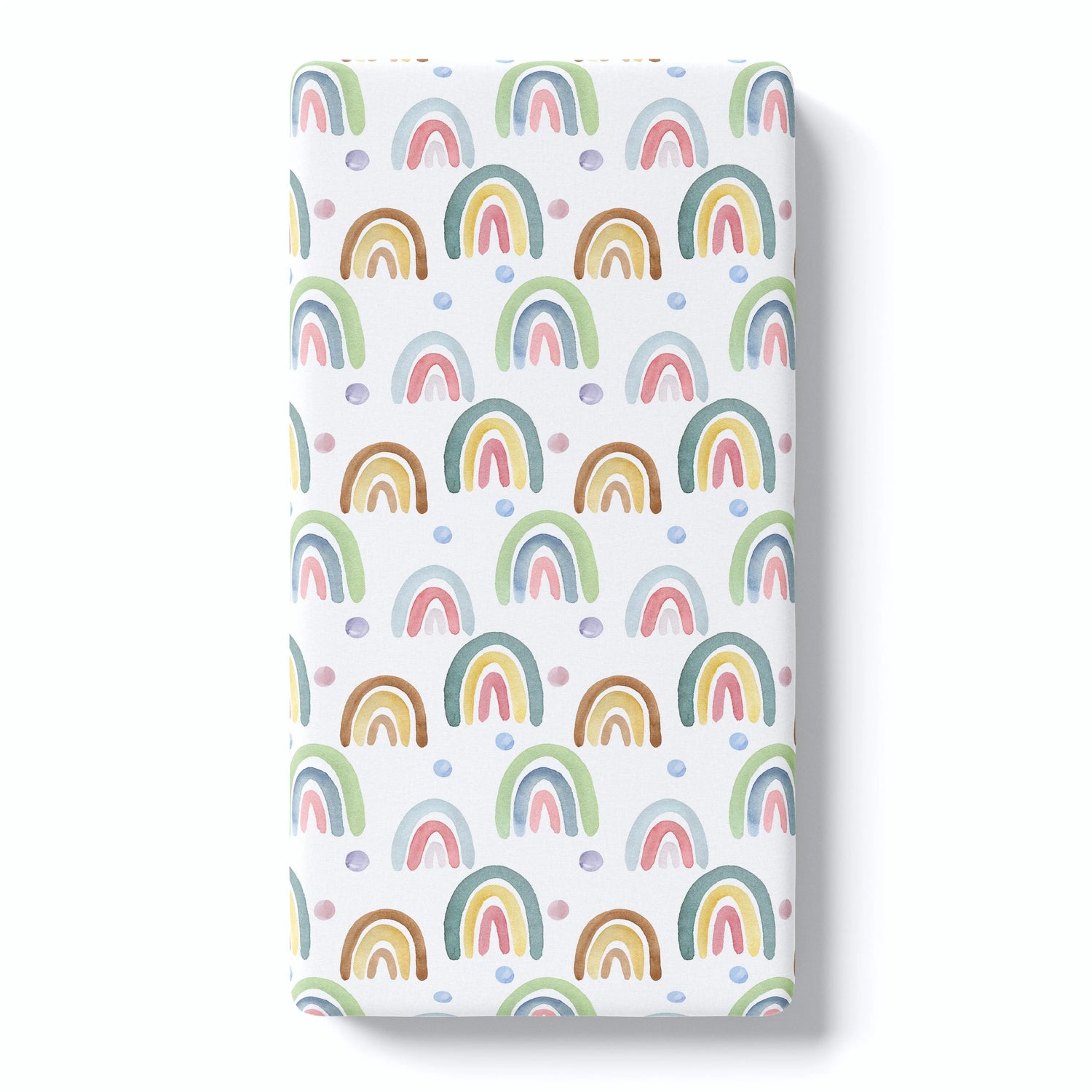 Honey Lemonade Soft Fitted Crib Sheet with Blue Rainbow Design for Baby Photography - Furniture > Baby & Toddler Furniture > Crib & Toddler Bed Accessories