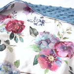 Minky Baby Blanket Blue Floral by Honey Lemonade at Everetts Place