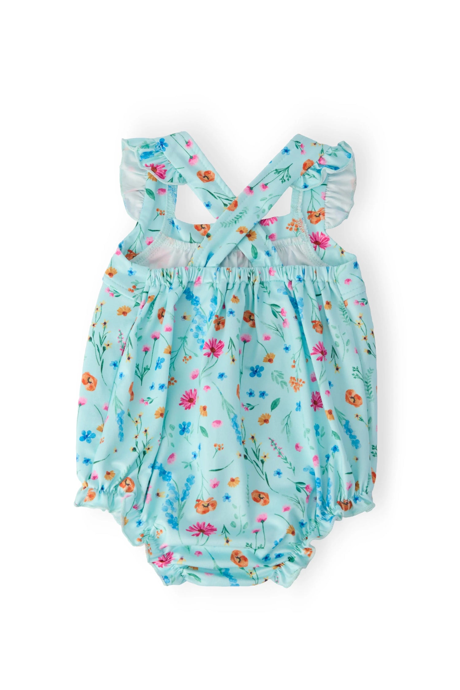 Mila & Rose ® Bluebell Breeze Ruffle Cross Back Romper - 