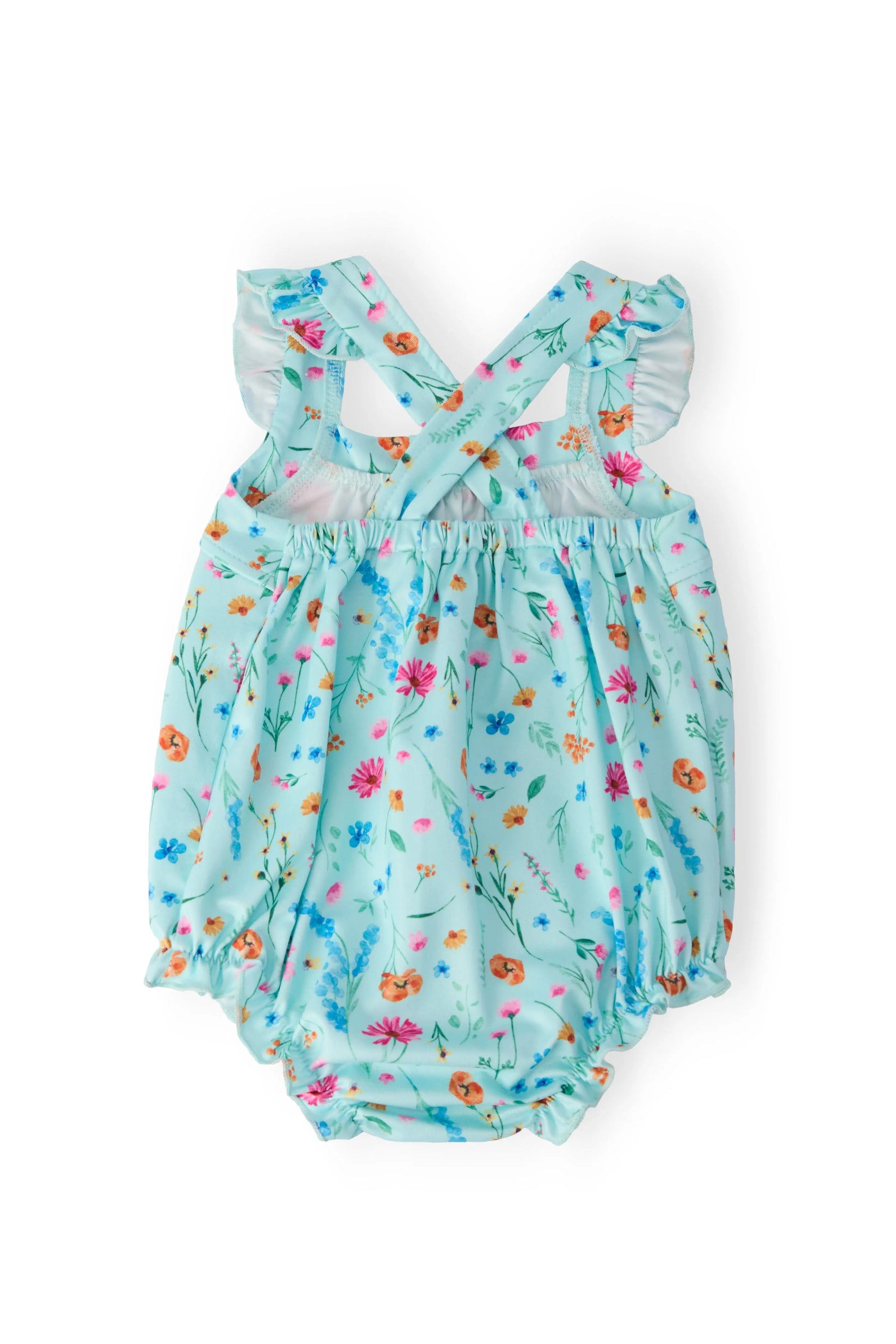 Mila & Rose ® Bluebell Breeze Ruffle Cross Back Romper - 