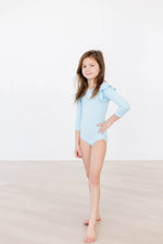 Bluebird Long Sleeve Flutter Sleeve Leotard For Girls Mila & Rose ® Everetts Place: Online Boutique