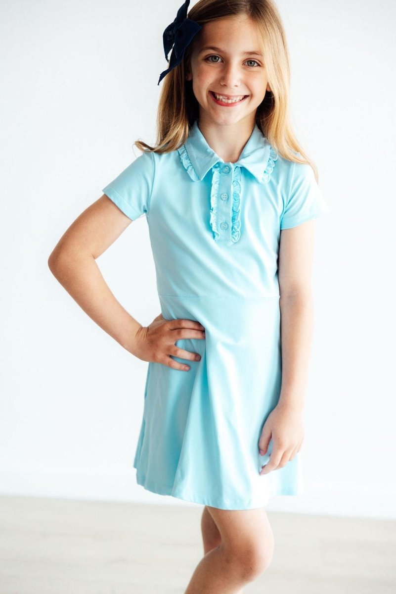 Mila & Rose ® Bluebird Short Sleeve Polo Dress for Girls Mila And Rose - Everetts Place Boutique - 