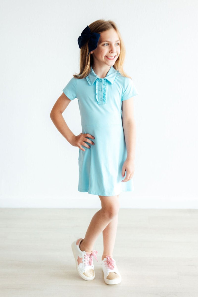 Mila & Rose ® Bluebird Short Sleeve Polo Dress for Girls Mila And Rose - Everetts Place Boutique - 