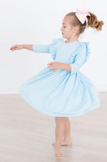 Mila & Rose ® Bluebird Three Quarter Sleeve Ruffle Twirl Dress Girls - Everetts Place Boutique - 