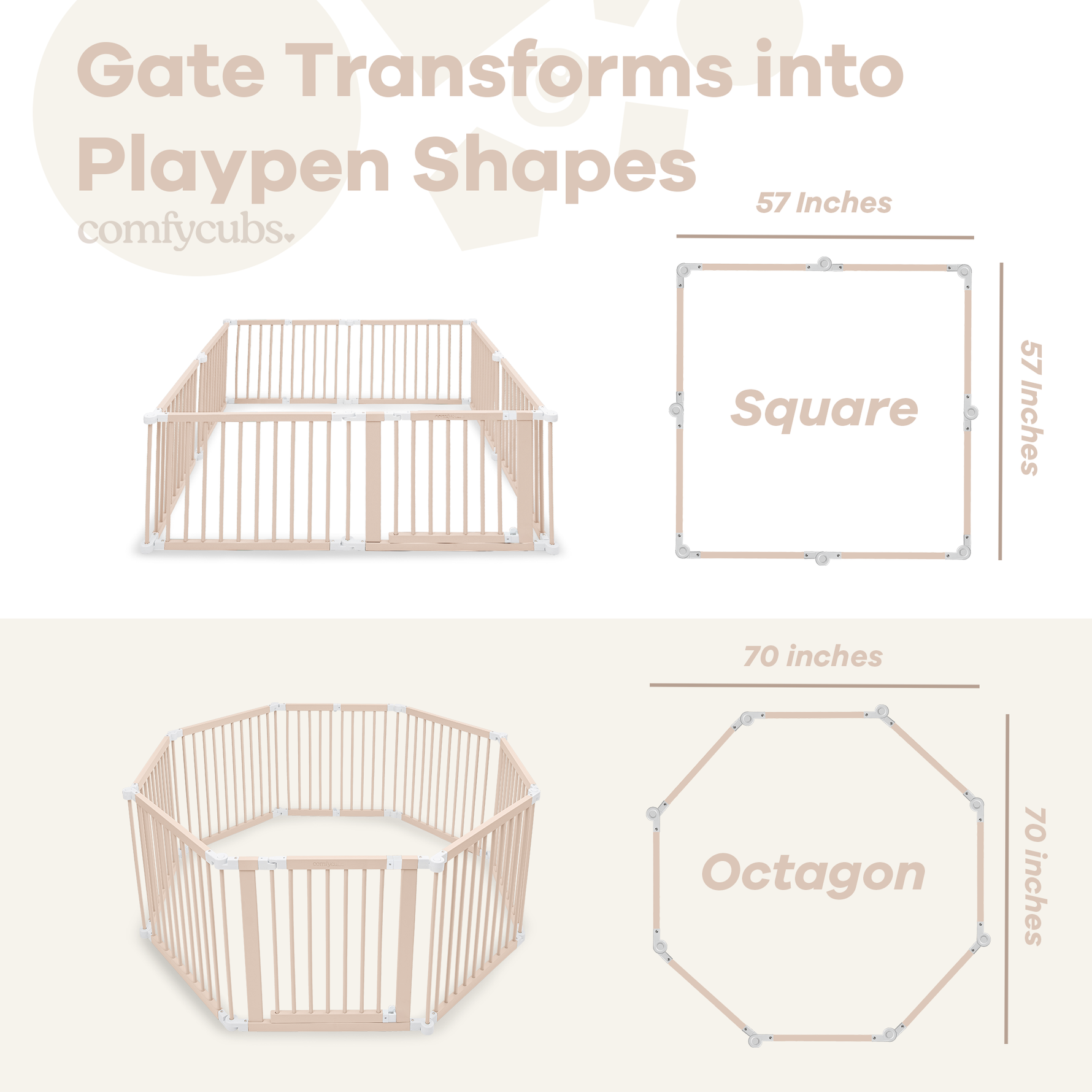 Blush Baby And Toddler Playpen Safe Wood By Comfy Cubs Comfy Cubs Everetts Place: Online Boutique