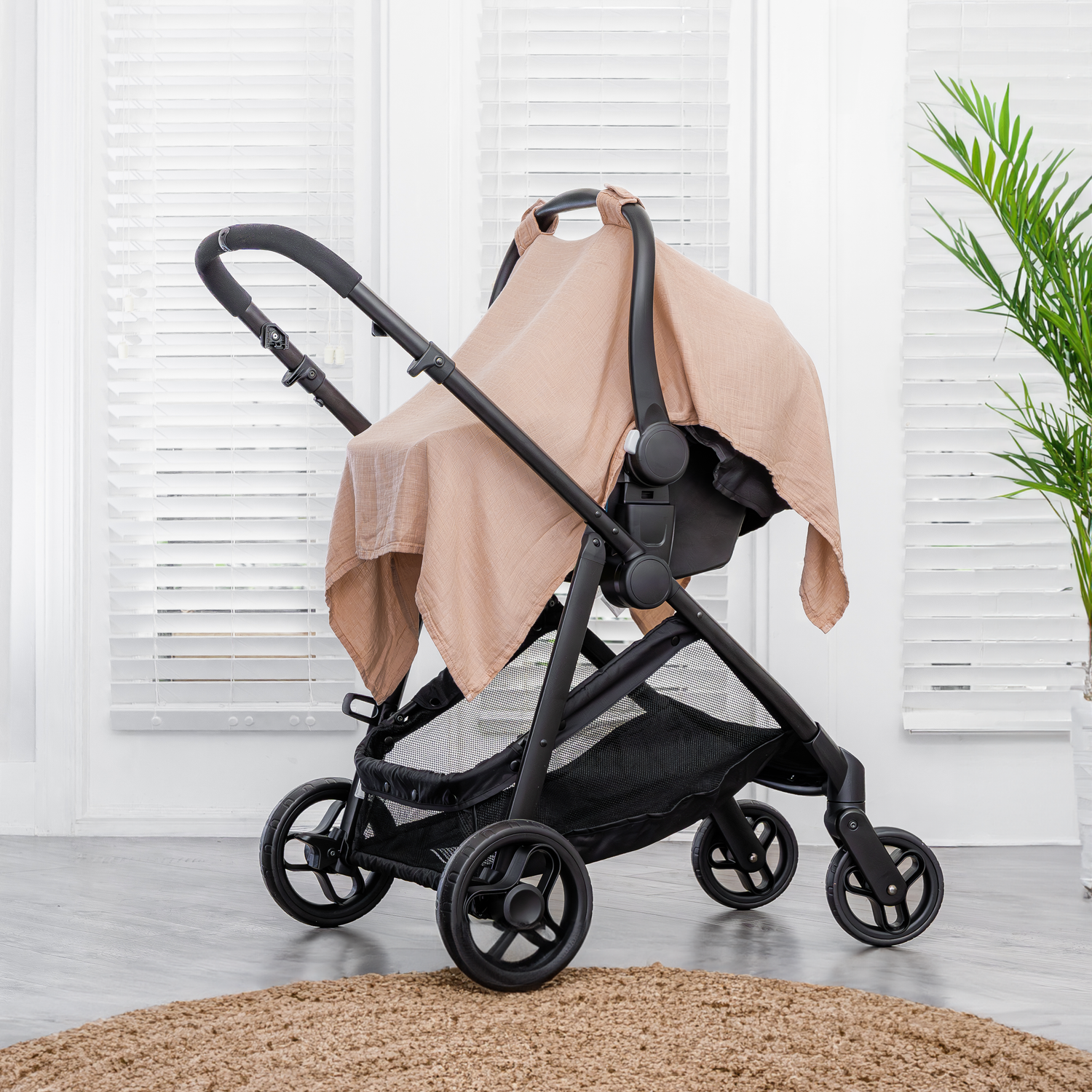 Blush Breathable Baby Car Seat Cover Soft Bamboo Muslin Comfy Cubs Everetts Place: Online Boutique