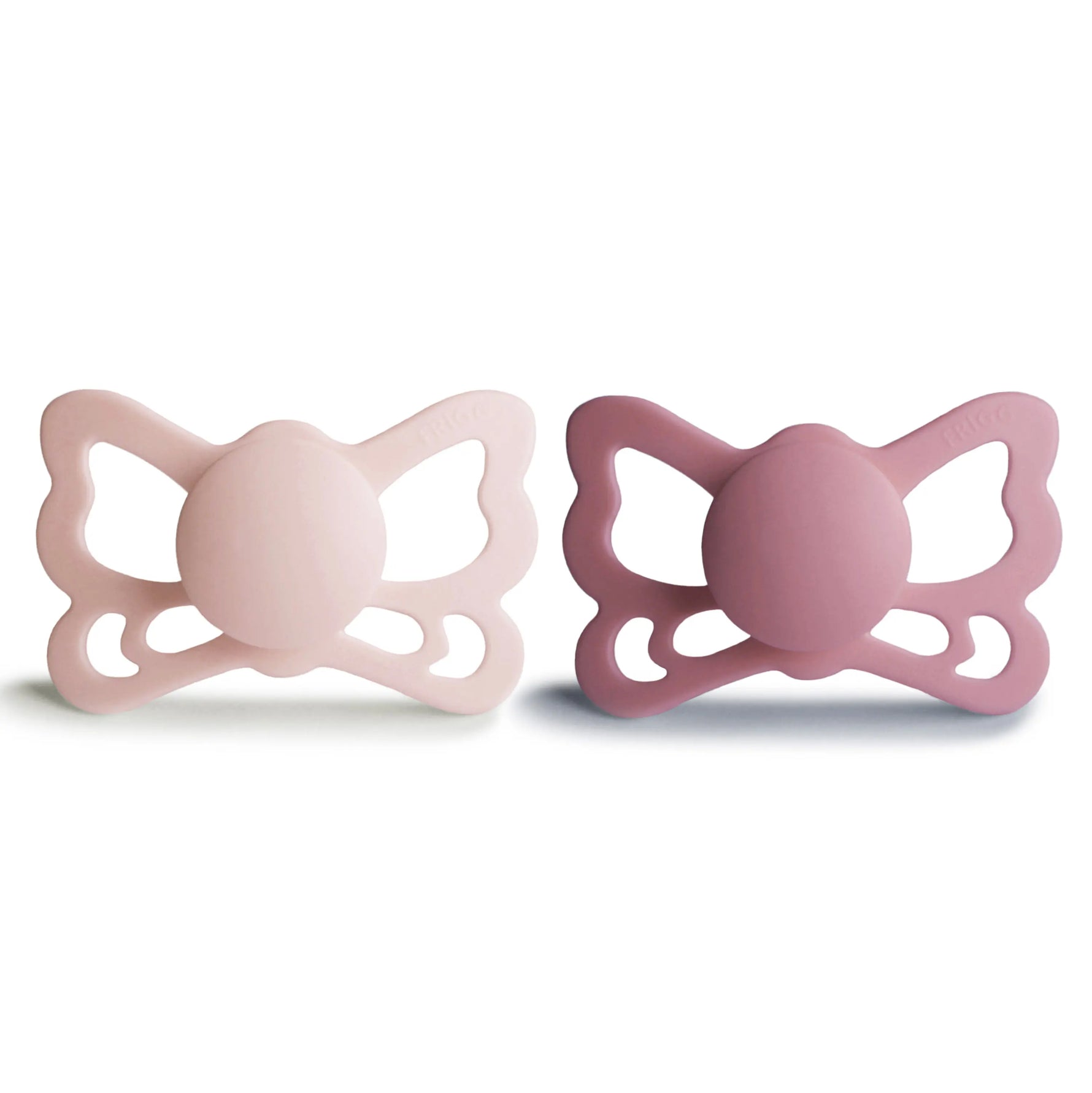 Mushie Frigg Butterfly Anatomical Silicone Pacifier 2 Pack 6 to 18 Months - Baby & Toddler > Baby Health > Pacifiers & Teethers SILICONE FRIGG PACIFIERS