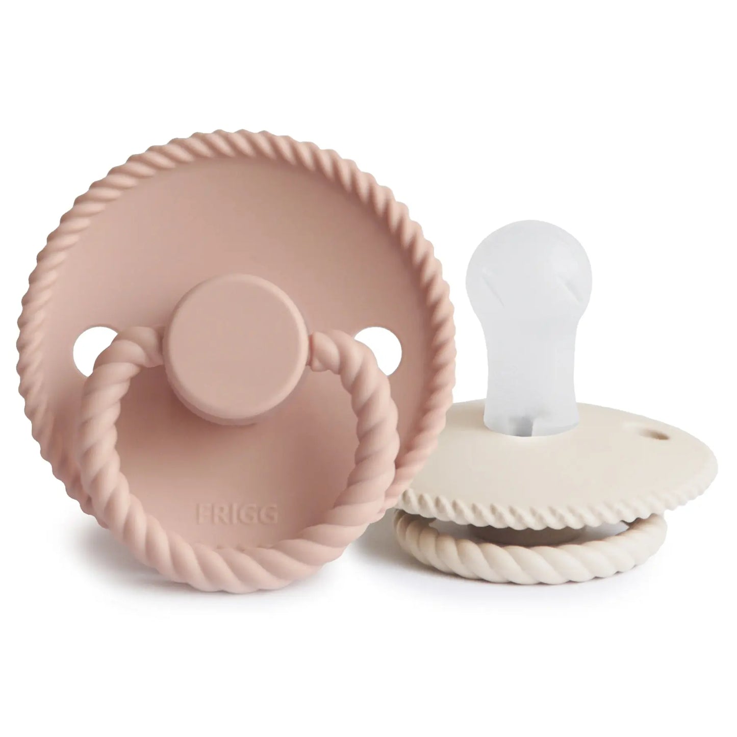Frigg Rope Silicone Pacifier 2 Pack with SilkySoft Nipple and Click Lock System Mushie