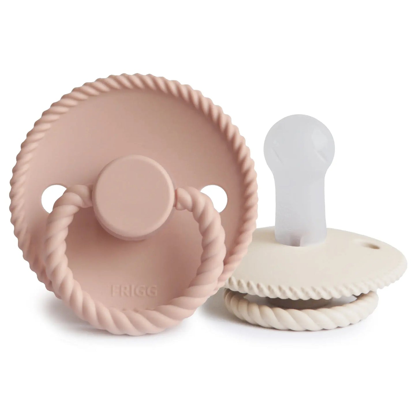 Frigg Rope Silicone Pacifier 2 Pack with SilkySoft Nipple and Click Lock System Mushie