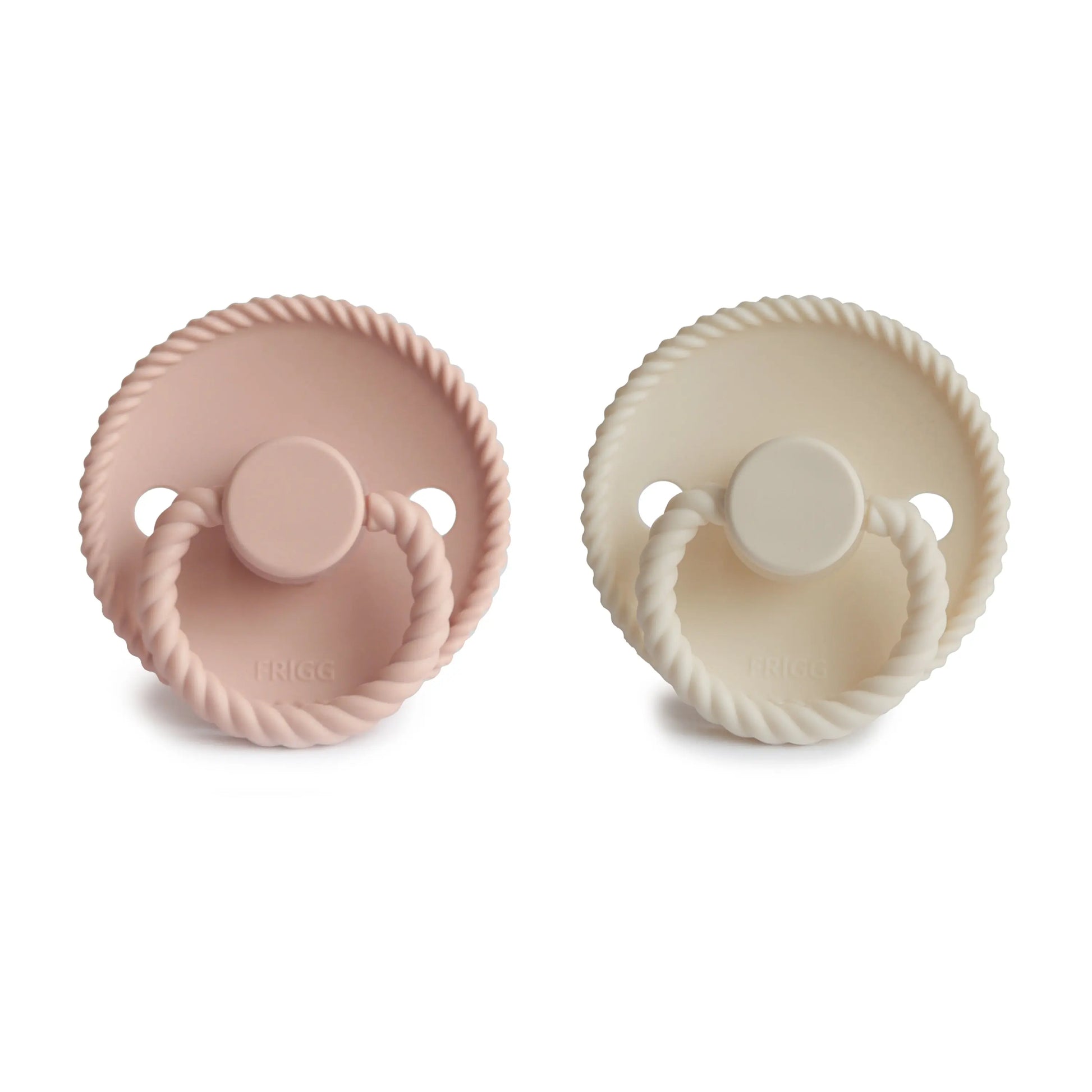 Frigg Rope Silicone Pacifier 2 Pack with SilkySoft Nipple and Click Lock System Mushie