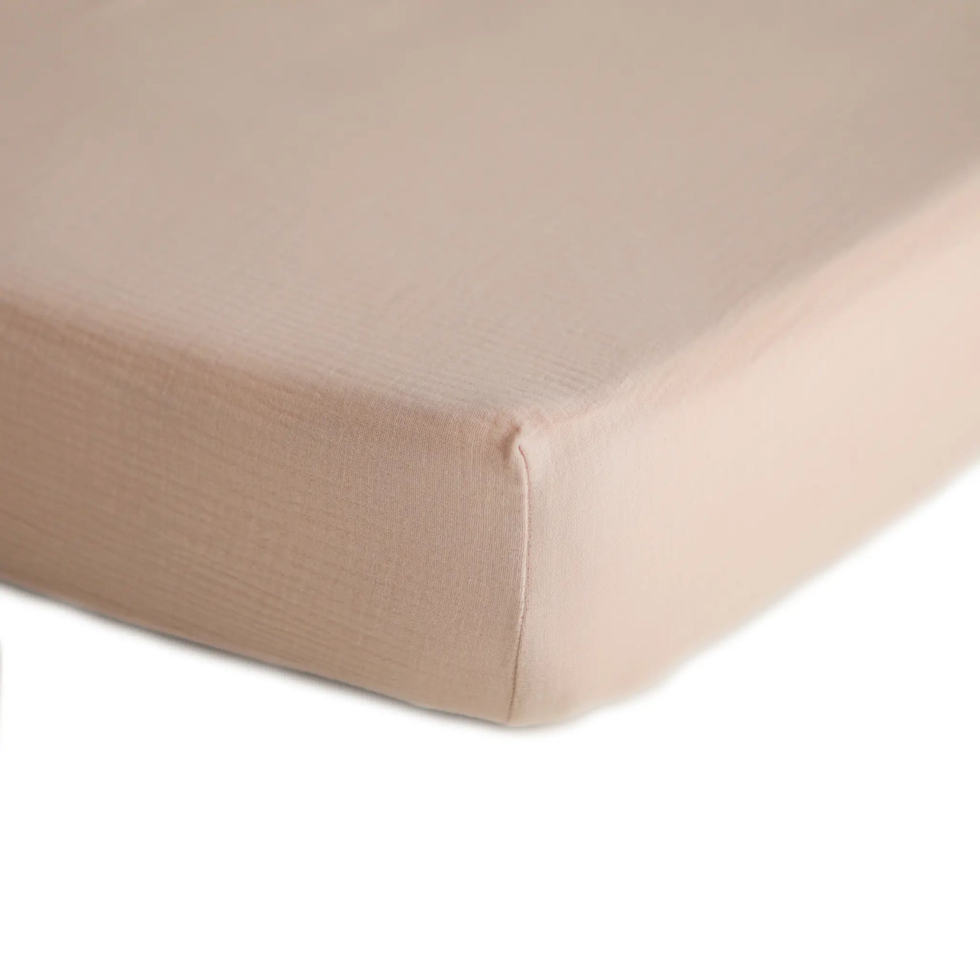Mini Muslin Crib Sheet 100 Percent Cotton Extra Soft Breathable Fabric Full Elastic Edges Pre-Washed For Softness Mushie