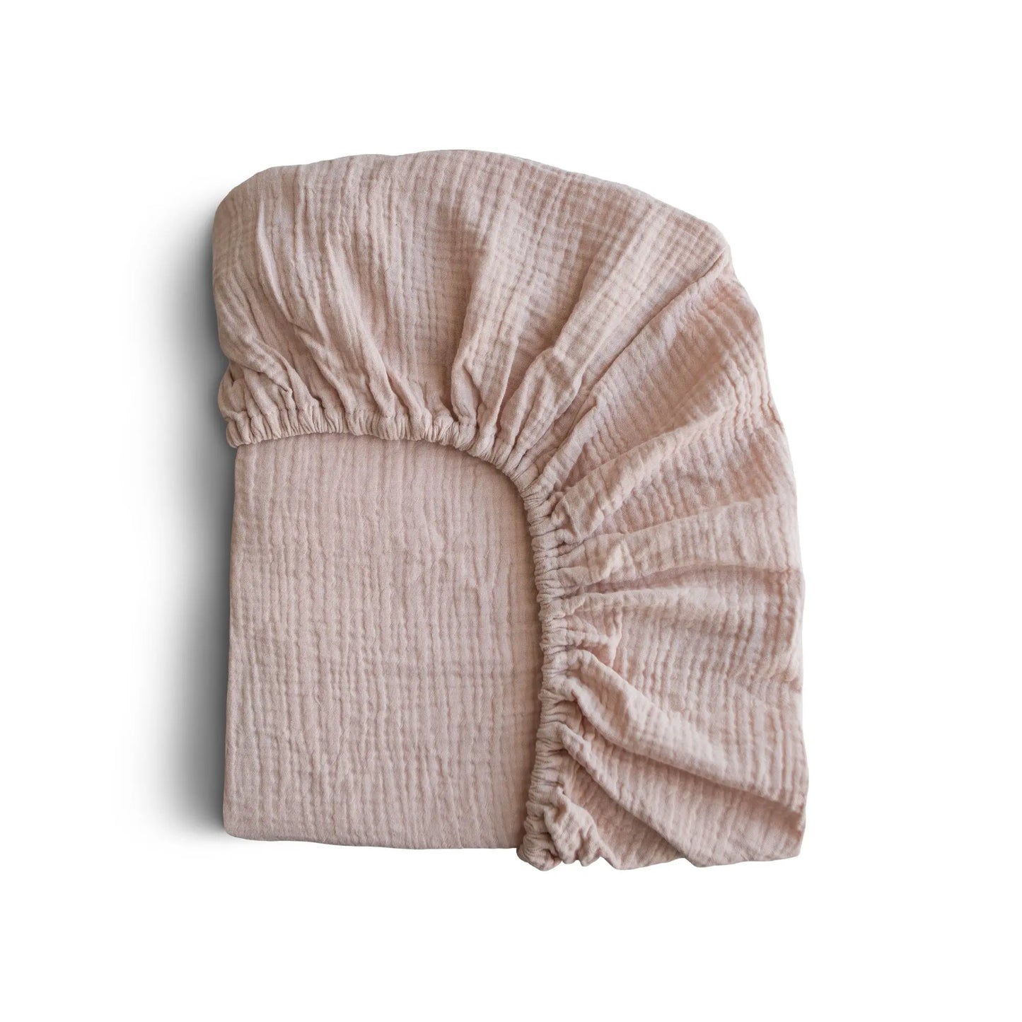 Mini Muslin Crib Sheet 100 Percent Cotton Extra Soft Breathable Fabric Full Elastic Edges Pre-Washed For Softness Mushie