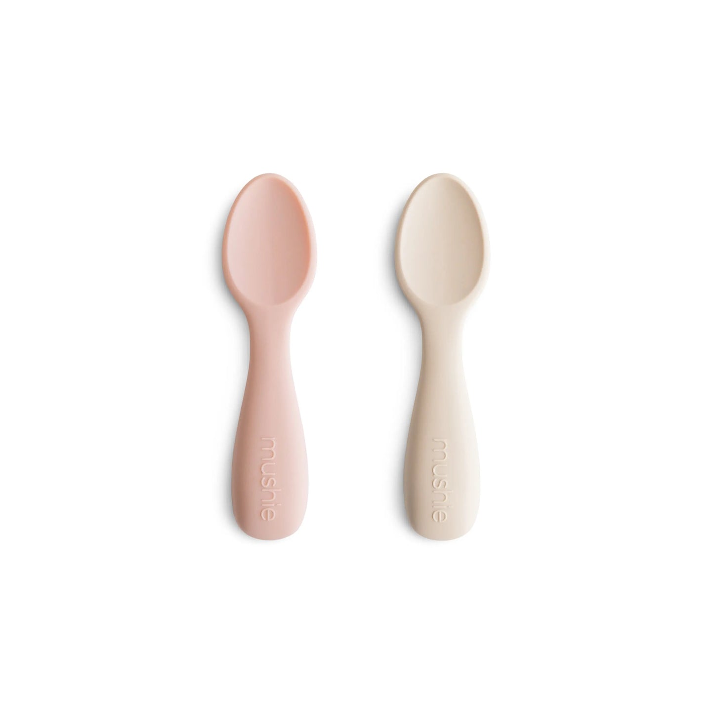 Silicone Toddler Starter Spoons Non Toxic Food Grade Gentle on Gums Easy Grip Handle Mushie