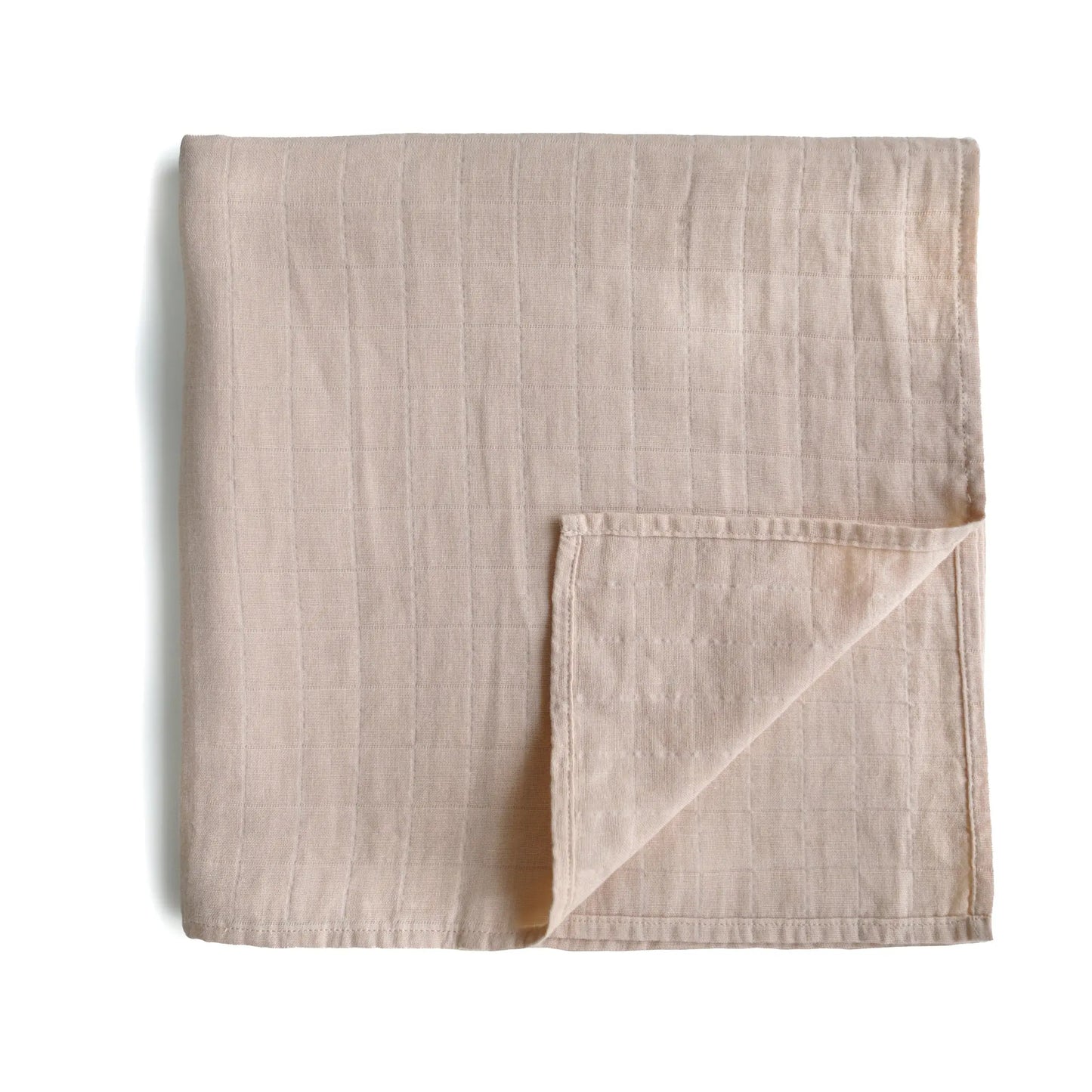 Organic Cotton Muslin Swaddle Blanket for Baby Cuddling and Nursing Mushie