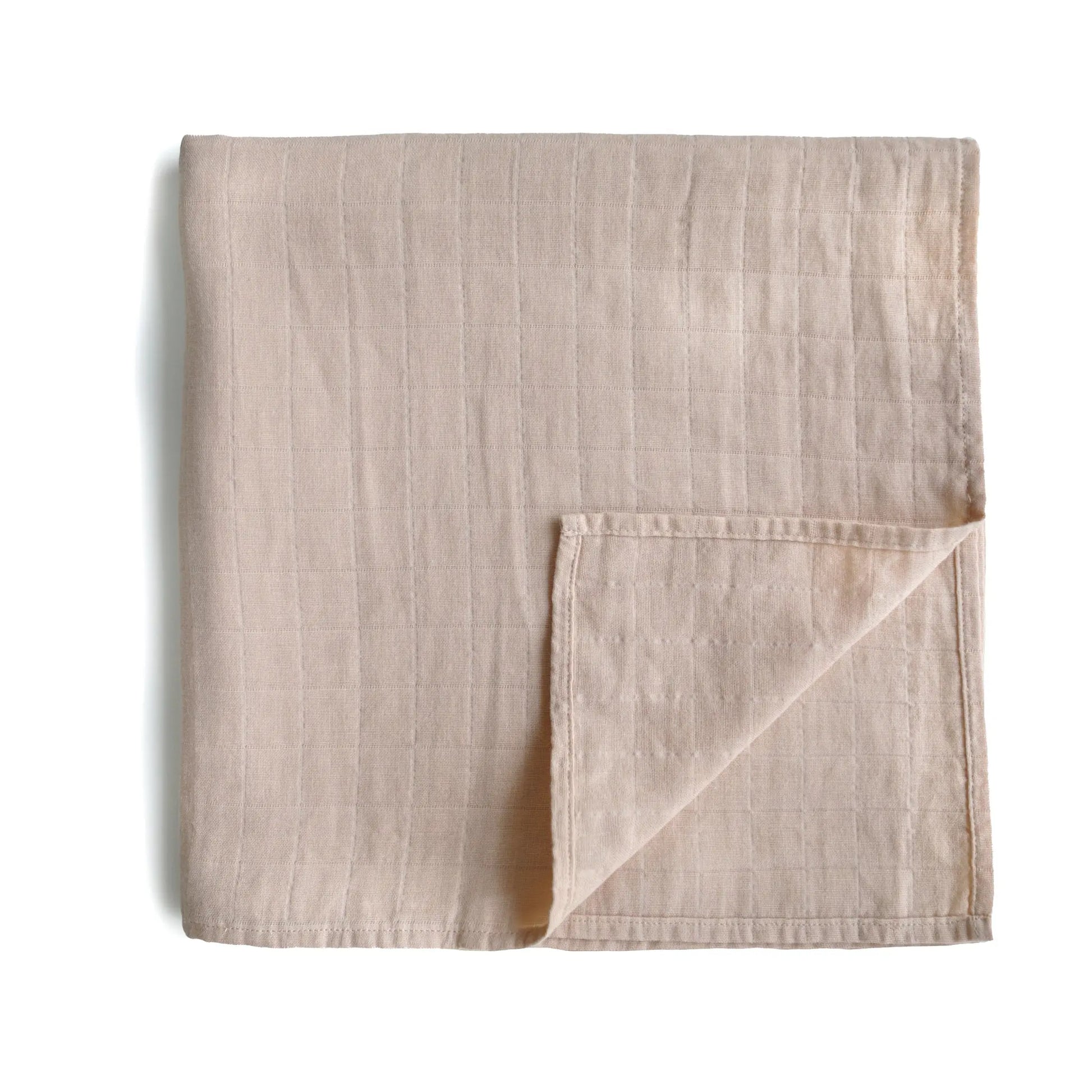Organic Cotton Muslin Swaddle Blanket for Baby Cuddling and Nursing Mushie