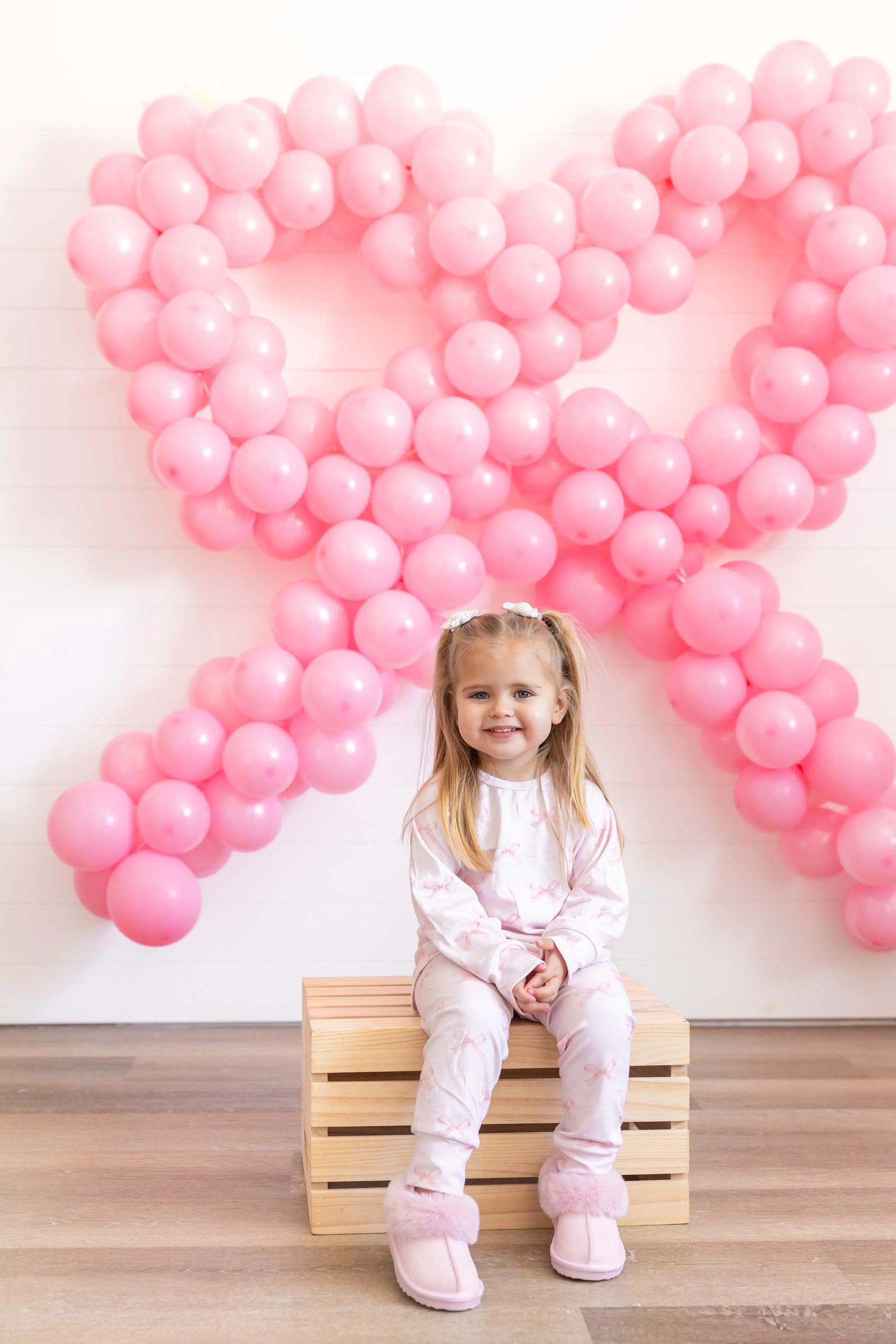 Little Joy Co. Blushing Bows Modal Lounge Set Two Piece Comfort Wear - Apparel & Accessories > Clothing > Baby & Toddler Clothing > Baby & Toddler Outfits