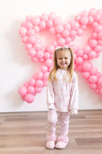 Little Joy Co. Blushing Bows Modal Lounge Set Two Piece Comfort Wear - Apparel & Accessories > Clothing > Baby & Toddler Clothing > Baby & Toddler Outfits