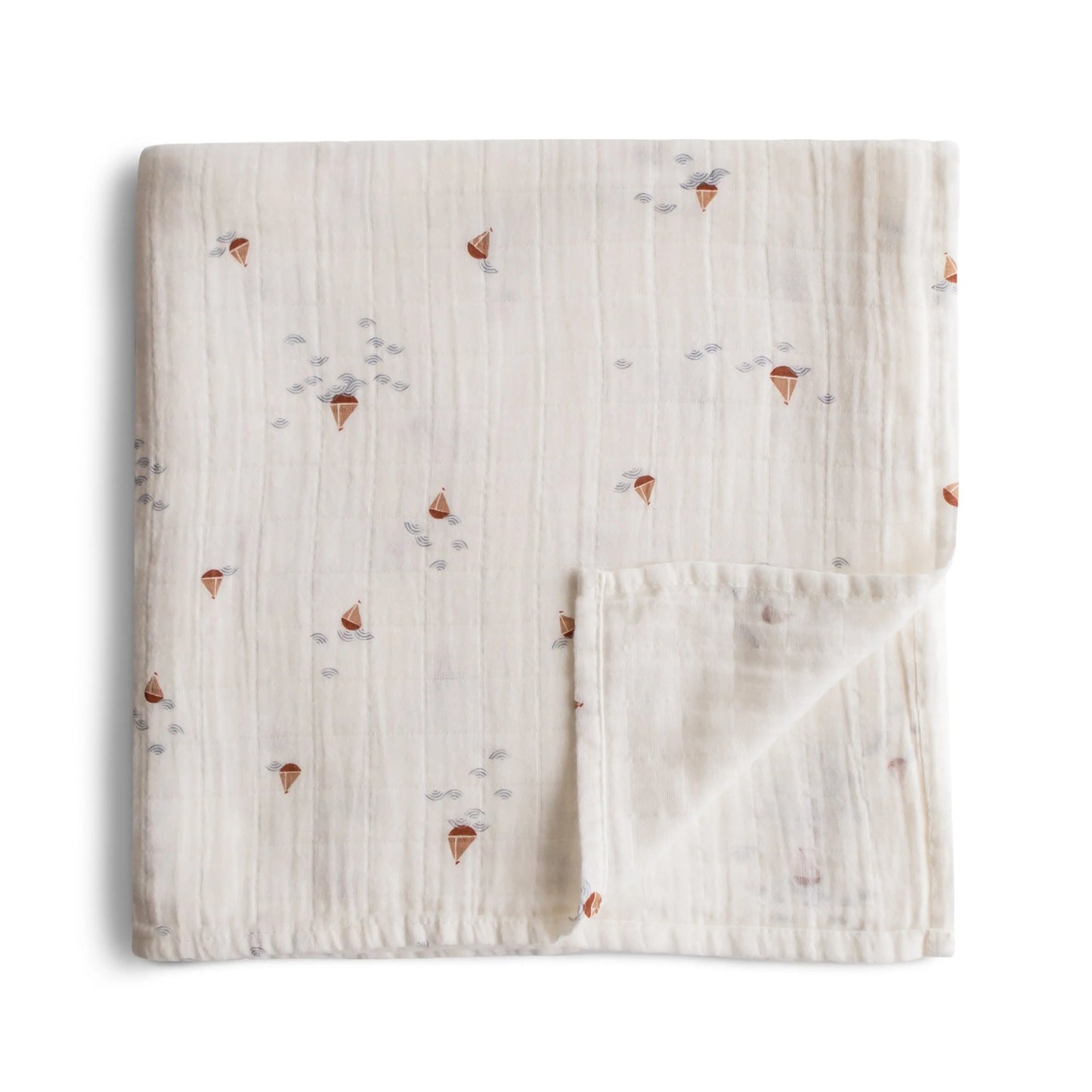 Organic Cotton Muslin Swaddle Blanket for Baby Cuddling and Nursing Mushie