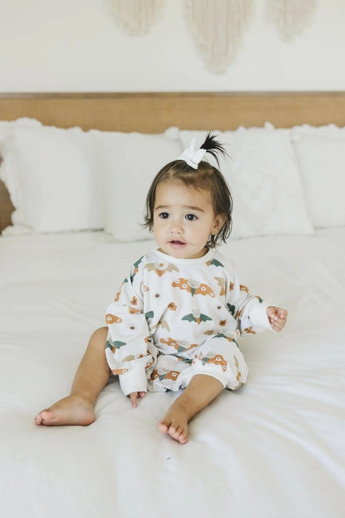 Little Joy Co. Boho Bats Bamboo Bubble Romper For Baby 0 To 2T Cozy - Apparel & Accessories > Clothing > Baby & Toddler Clothing > Baby One-Pieces
