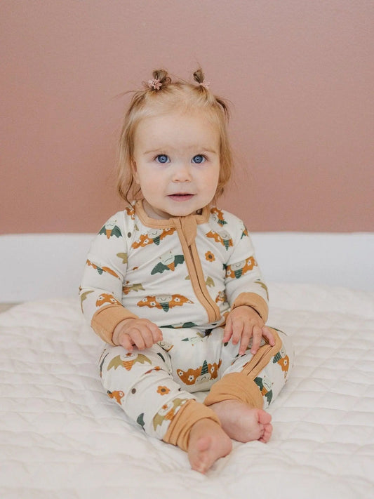 Little Joy Co. Boho Bats Bamboo Zippy Romper Soft Stretch For Babies - Apparel & Accessories > Clothing > Baby & Toddler Clothing > Baby & Toddler Sleepwear