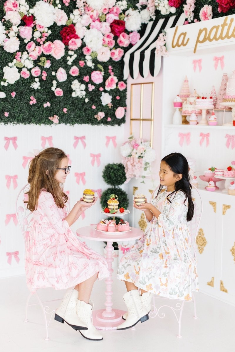 Mila & Rose ® Boho Bows Twirl Dress With Pocket Three Quarter Sleeves - Everetts Place Boutique - 