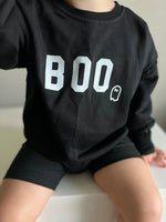 Little Joy Co. Boo Graphic Oversized Crewneck Sweatshirt Lightweight Terry -