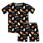 Boo Halloween, Bamboo Two Piece Short Sleeve & Shorts Pajama Set Miller & Co. Everetts Place Boutique
