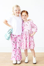 Mila & Rose ® Boot Scootin Three Quarter Sleeve Ruffle Twirl Dress - Everetts Place Boutique - 