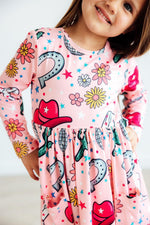 Girls Long Sleeve Twirl Dress - Boots & Bling by Mila & Rose ®