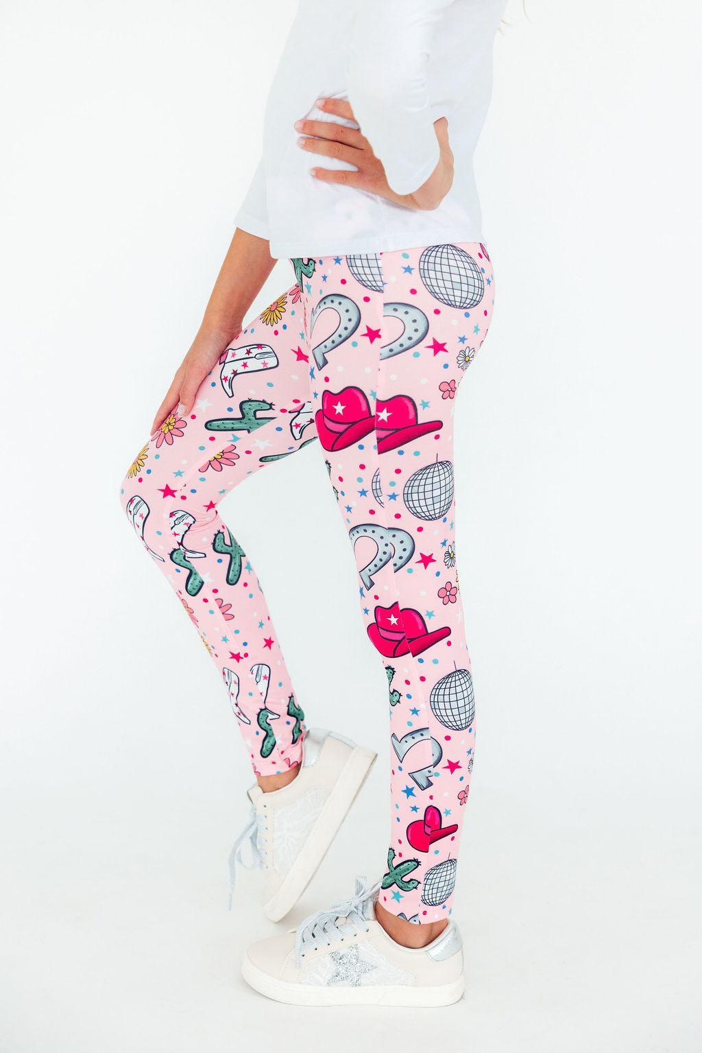 Mila & Rose organic baby Boots & Bling leggings, cute boot & sparkle print